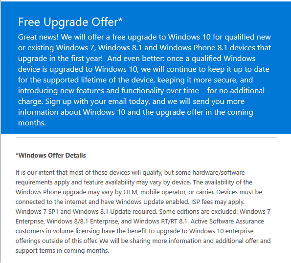 free-upgrade-windows 10