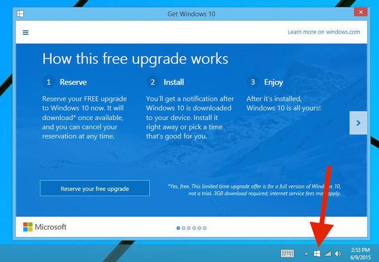 How to get the missing windows 10 upgrade icon